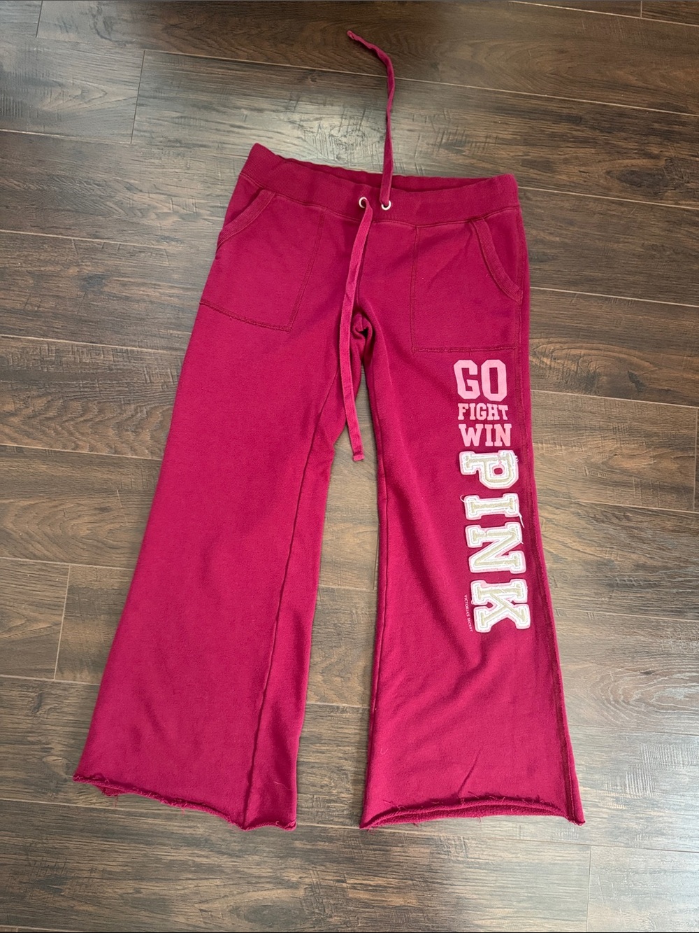 PINK Victoria's Secret Deep Pink 'GO FIGHT WIN' Sweatpants